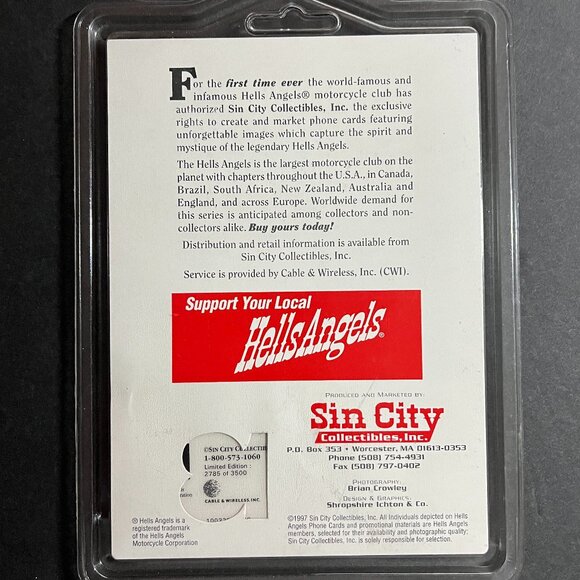 Collectible Hells Angels 10 minute Phone Card - Picture 2 of 2